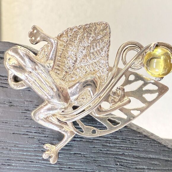 Citrine Frog Earrings and pendant set New 925 sterling silver - Picture 3 of 14